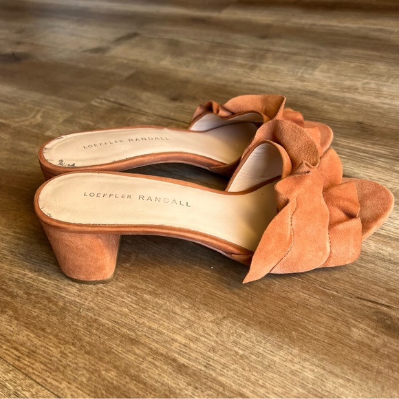 Loeffler Randall Vera Ruffled Suede Block Sandals Heels - Picture 5 of 11